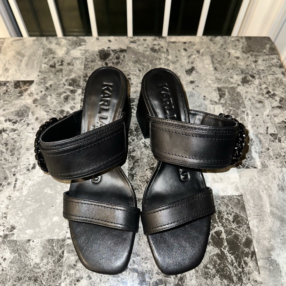 Black Karl Lagerfeld Sandal Heels